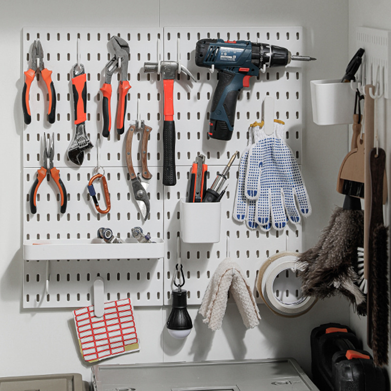 Pegboard Combination Kit, Wall Mounted Storage White Peg Boards Organizer For Walls Display Organization Encounter.