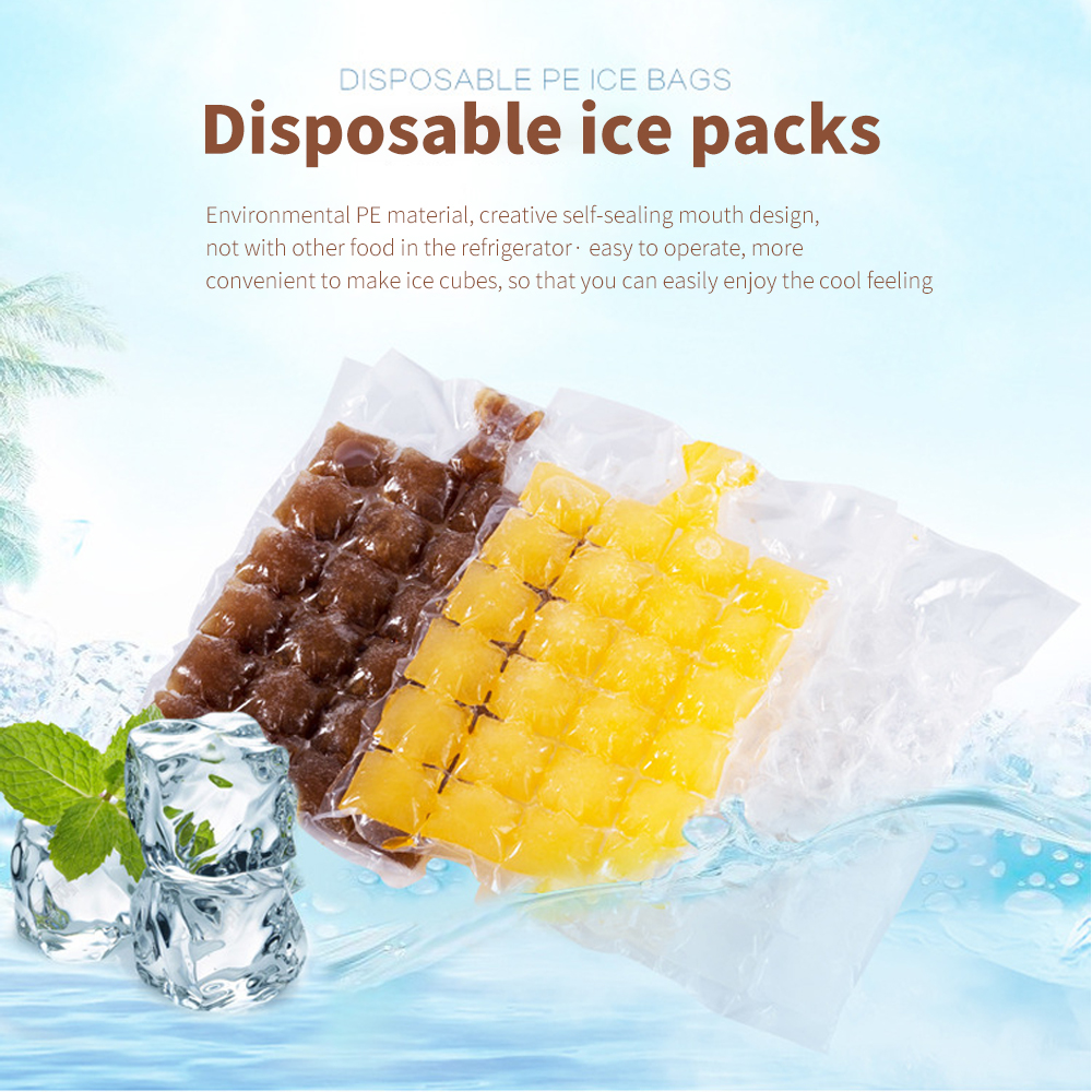 10pcs/set PE Ice Cube Bag, Clear Disposable Ice Cube Maker Bag For  Refrigerator