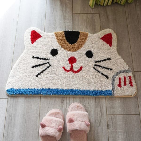 Ground mat Toilet mat Bathroom non-slip mat Cat cartoon Water absorption and quick drying foot pad Door mat