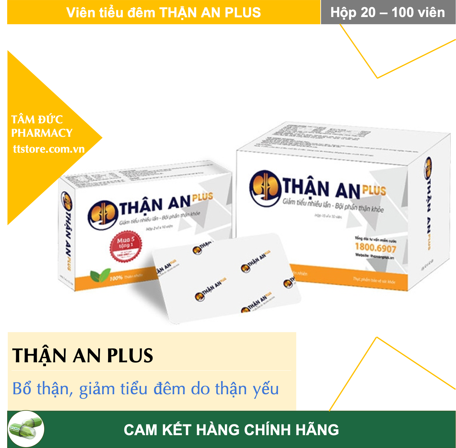 THẬN AN PLUS [Hộp 120 viên] - Bổ thận, giảm tiểu đêm
