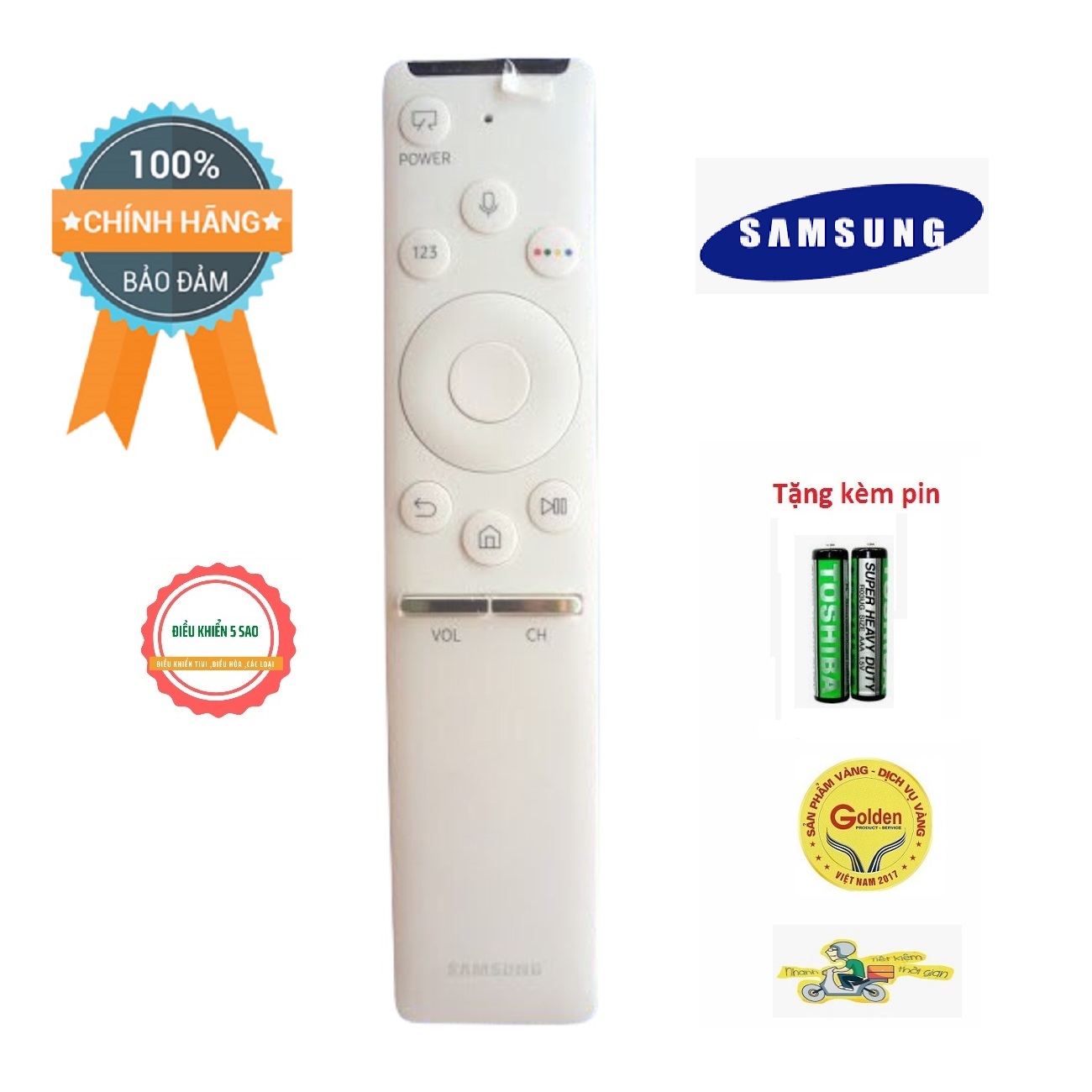 Điều khiển tivi SamSung 2019 giọng nói màu trắng hàng chính hãng ,Remote từ xa tivi SamSung Giọng Nói màu trắng