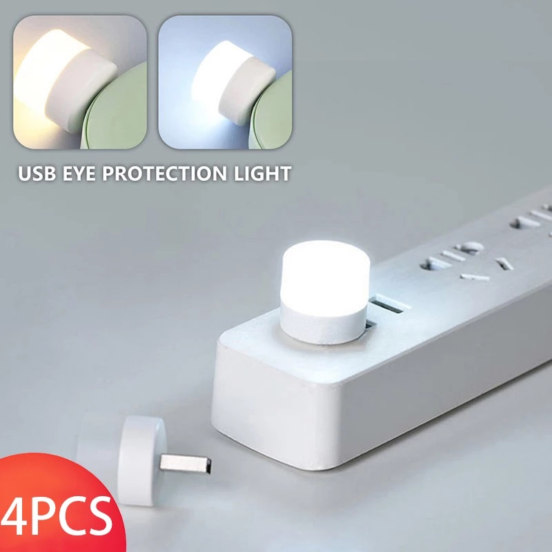4 Chiếc Đèn Ngủ Cắm USB/Đèn LED Đọc Sách Bảo Vệ Mắt/Đèn Đọc Sách Nhỏ Đầu Giường Sạc USB Điện Thoại Di Động Cho Máy Tính