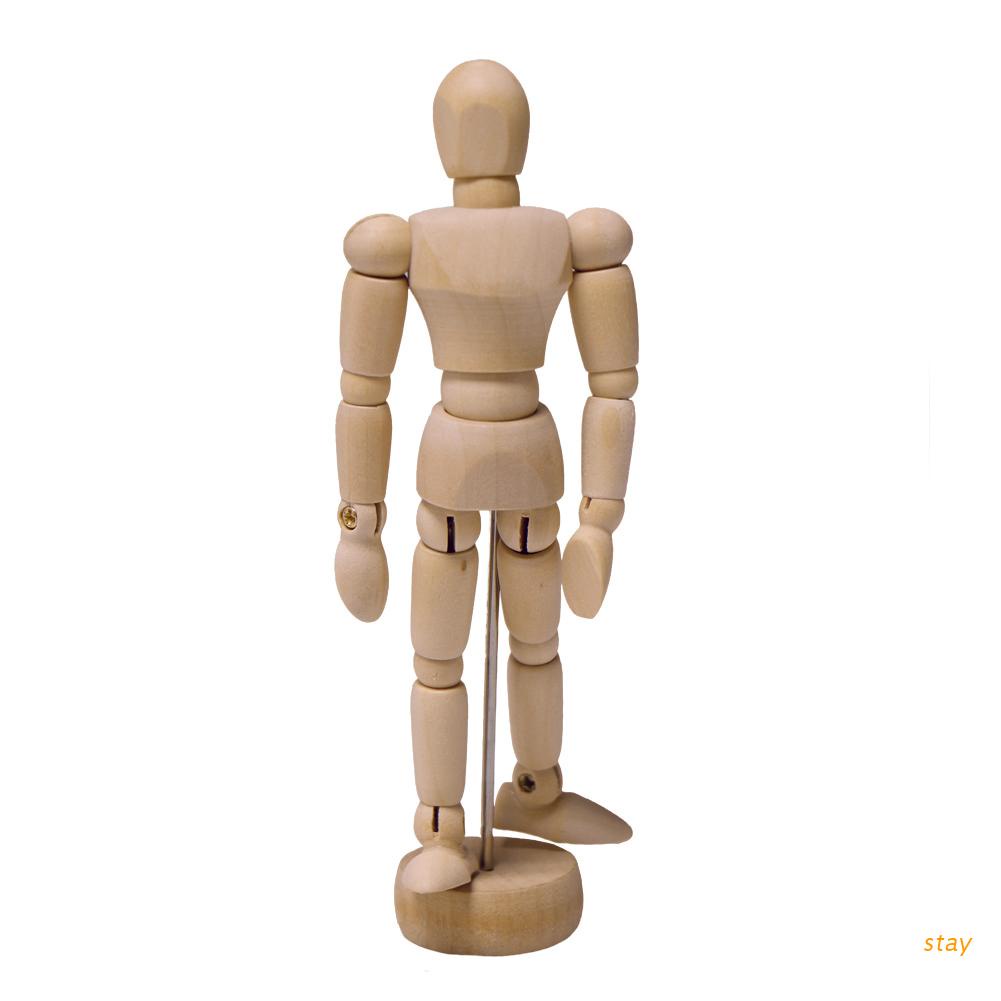 Mô hình người gỗ cao 11cm có thể cử động khớp linh hoạt