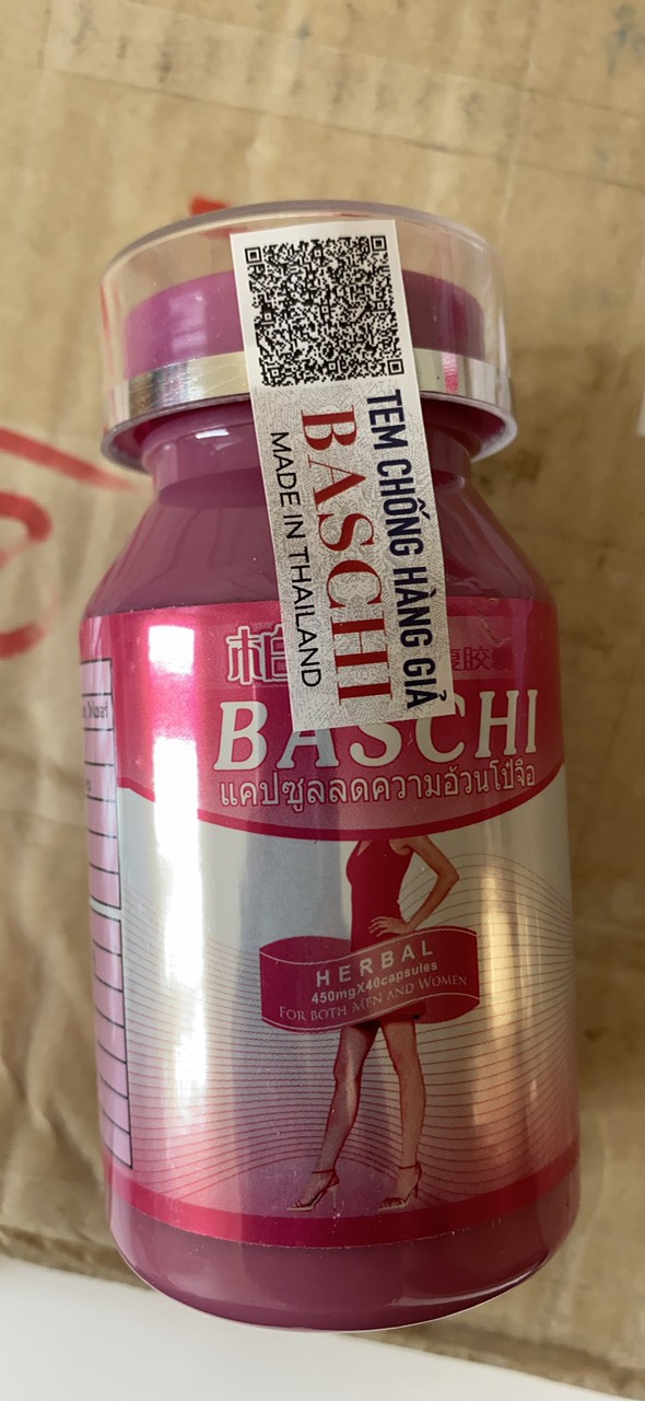 giảm cân baschi hồng hộp 40 viên - viên đỏ trắng full tem- shop tananauth