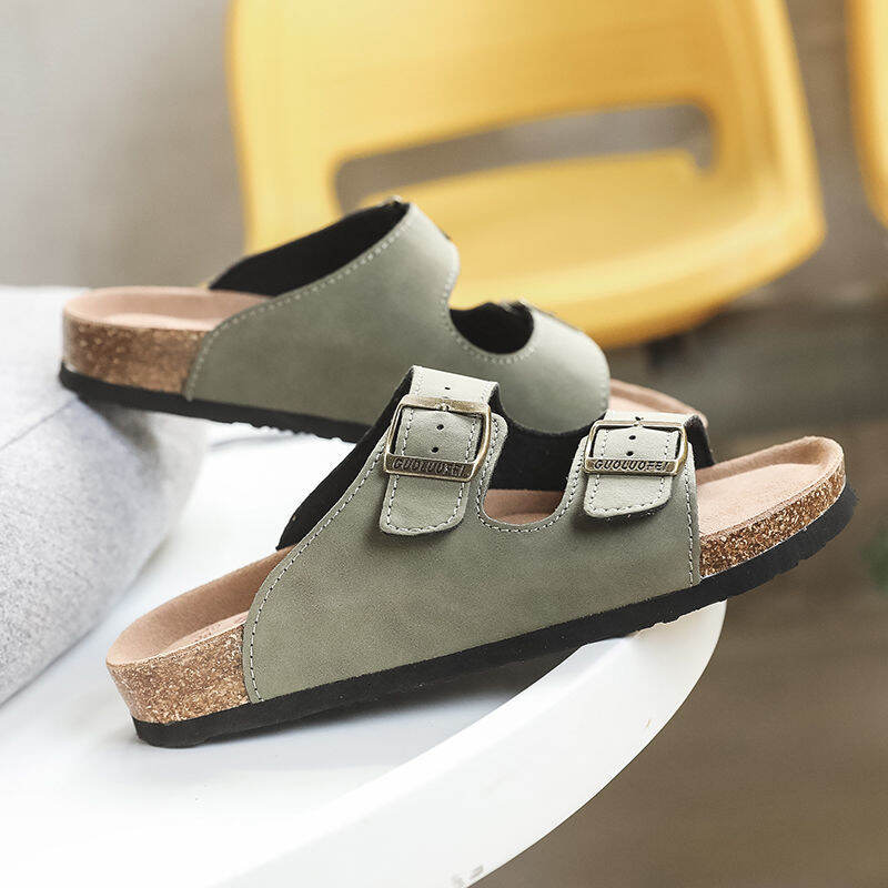 men's beach sandals cork slippers