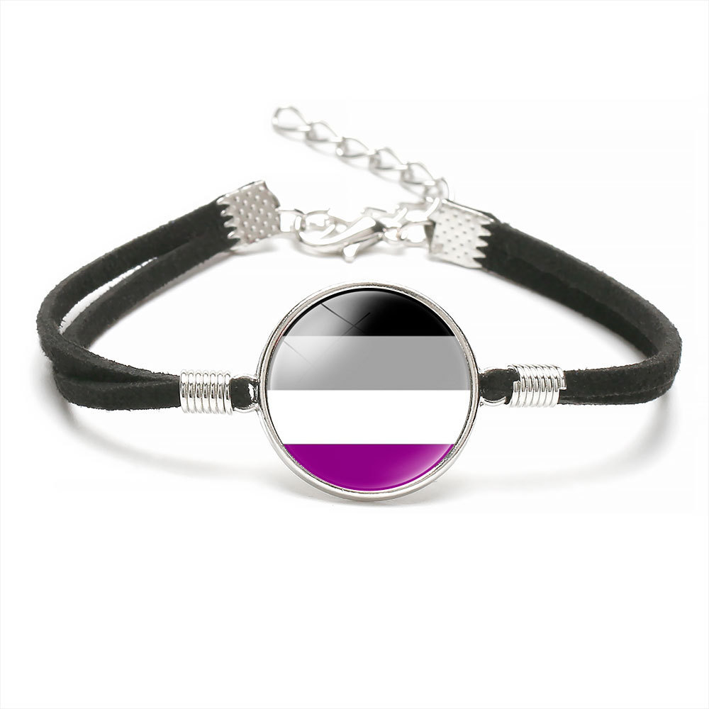 【Trendy Flag Woven Hand Rope Couple Jewelry Bracelet Men's Handmade Time Rainbow Friendship Women's.