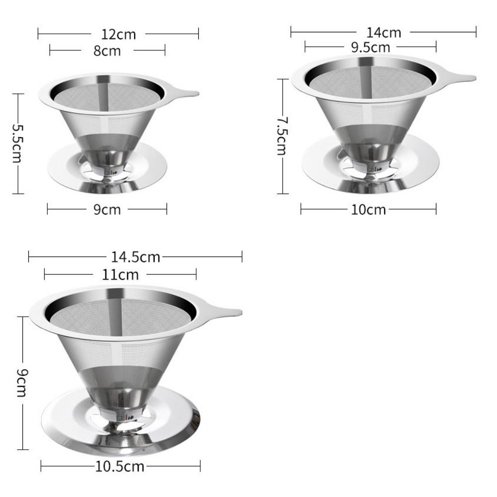 INSURRMOUNTABLE GREEABLE83IN5 Holder Double Layer 304 Stainless Steel Coffees Drip Mesh Basket Tools Coffee Filter Tea Filter