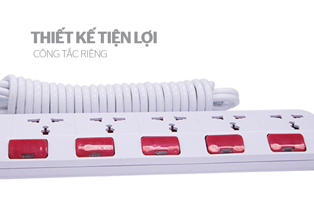 Ổ cắm điện đa năng SUNHOUSE- SHE-OC1-5RD