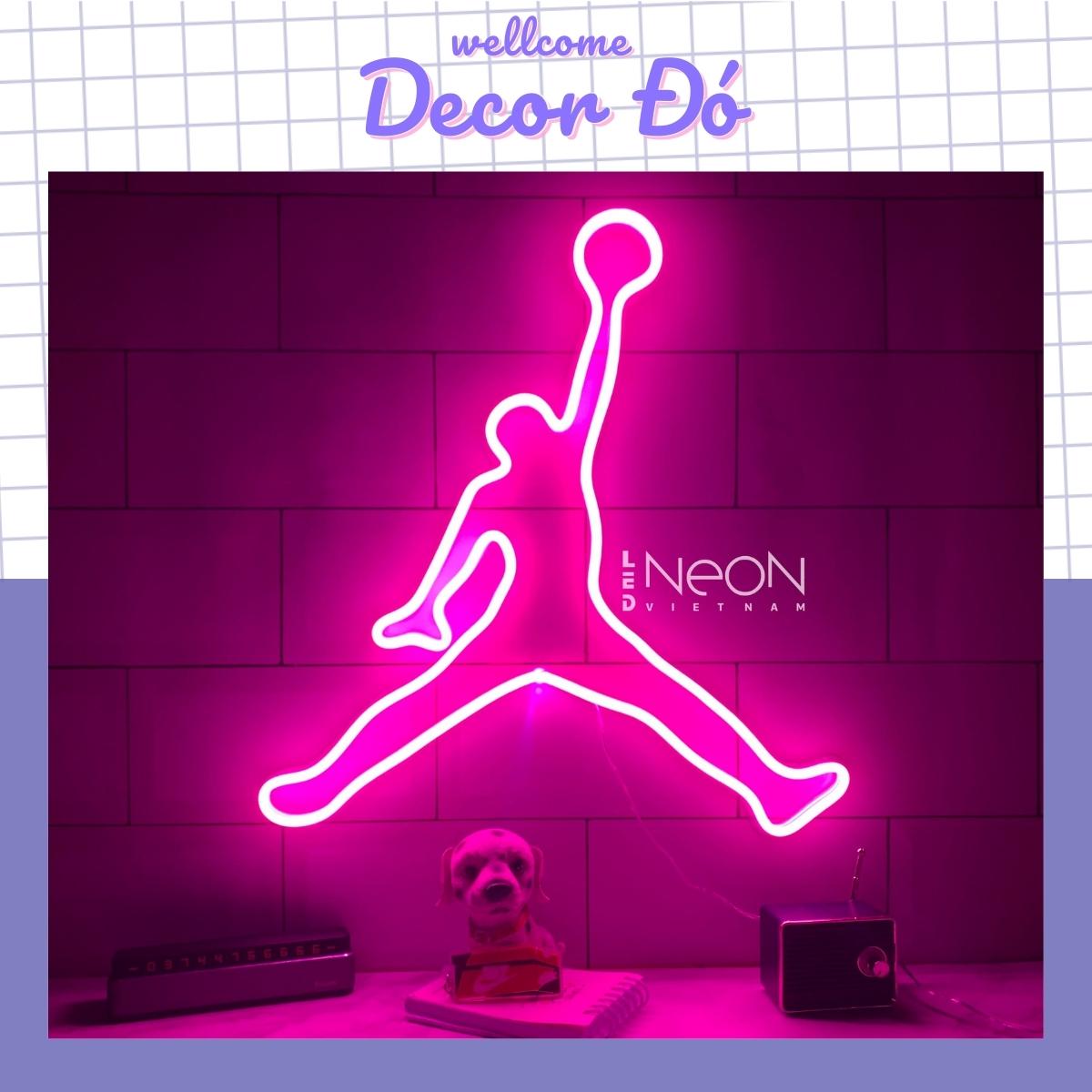 Đèn Neon , Jordan , Size 35x33cm , tặng Miếng Dán , tặng ADAPTER , tặng 1,5m Dây Điện Tàng Hình