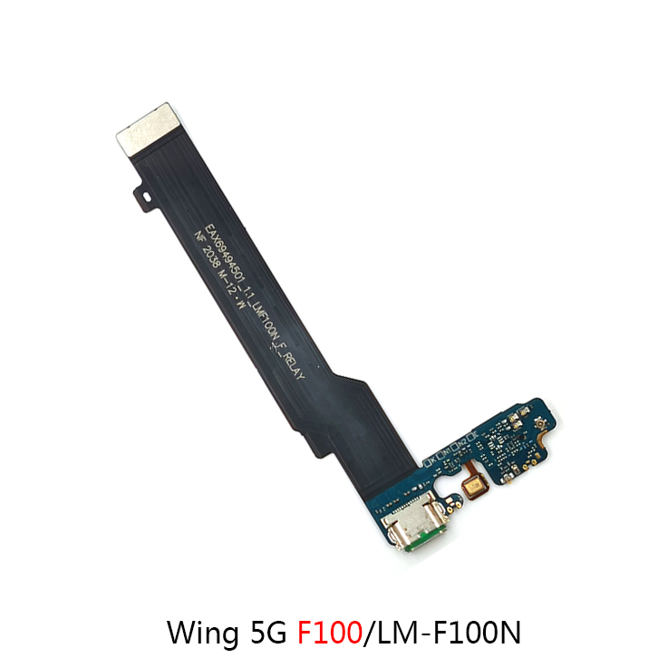 Usb charger dock connector flex cable charging board for lg wing 5g lm-f100 f100 with microphone connector repair parts