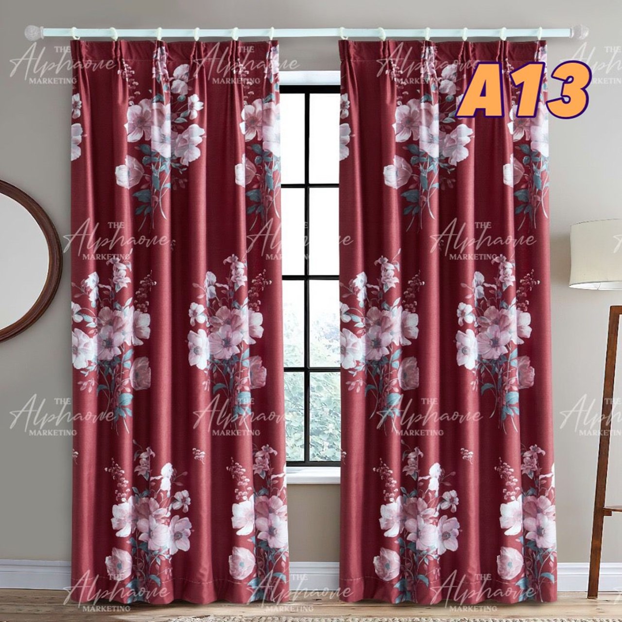 Langsir Curtain Cangkuk Rodpocket drapes Langsir Tirai Curtain Semi