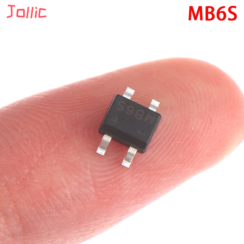 Jollic 50 cái bộ chỉnh lưu cầu diode mb6s 600v 0,5a sop-4 vá cầu siêu mỏng