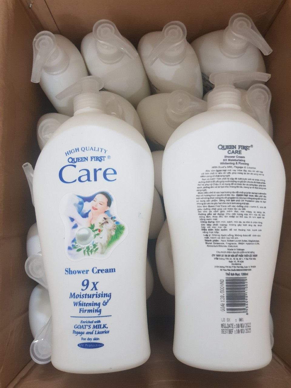 Sữa tắm dê 9x white soft care 1200ml