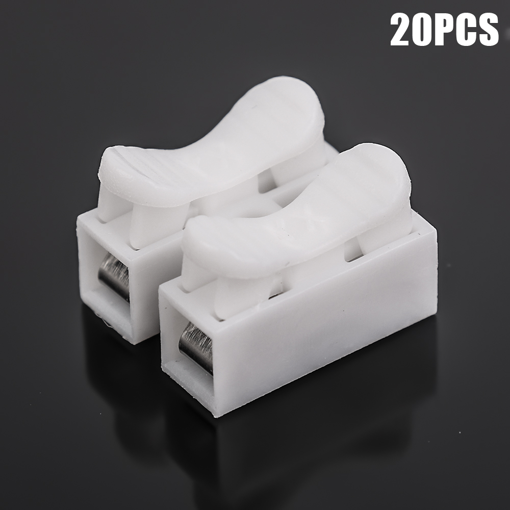 20Pcs CH2 Quick Splice Lock Wire Connectors 2 Pins Electrical Cable Terminals for Easy Safe Splicing Into Wires