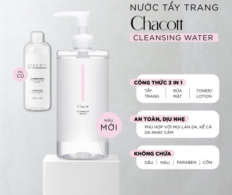 Nước Tẩy Trang Chacott For Professionals Cleansing Water (500ml)