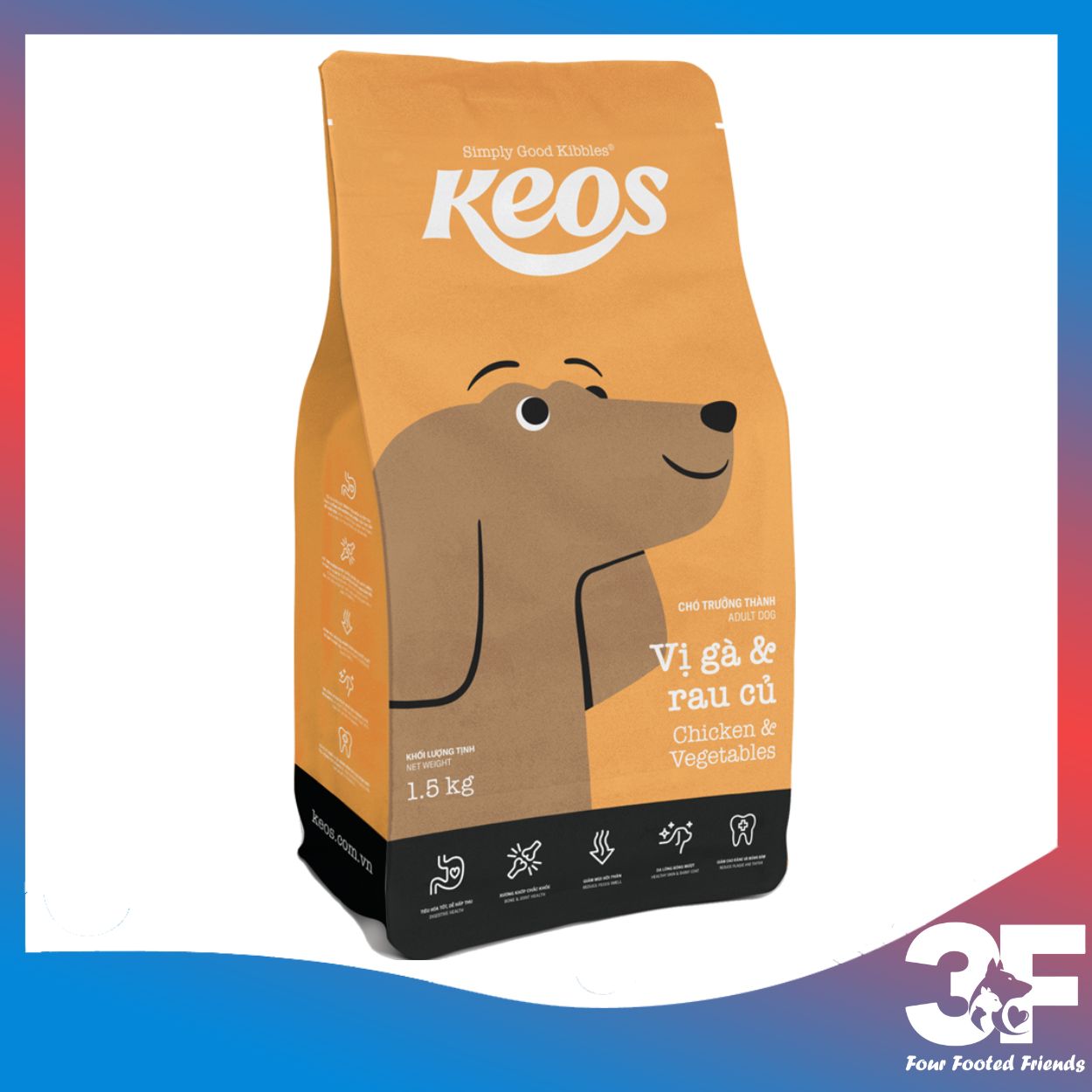 Thức Ăn Hạt Cho Chó Mọi Lứa Tuổi Keos Túi 1.5kg