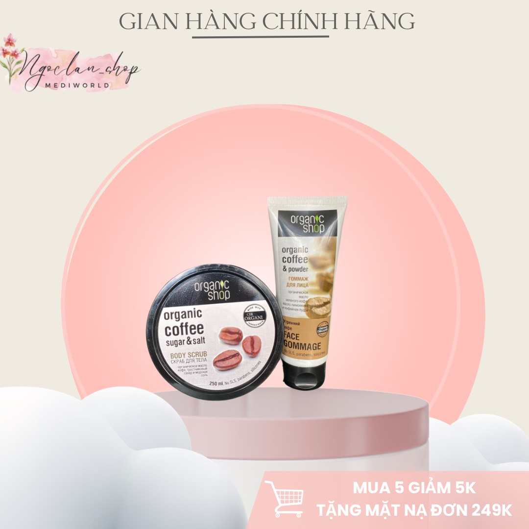 Tẩy da chết Organic cà phê Nga - Chính Hãng