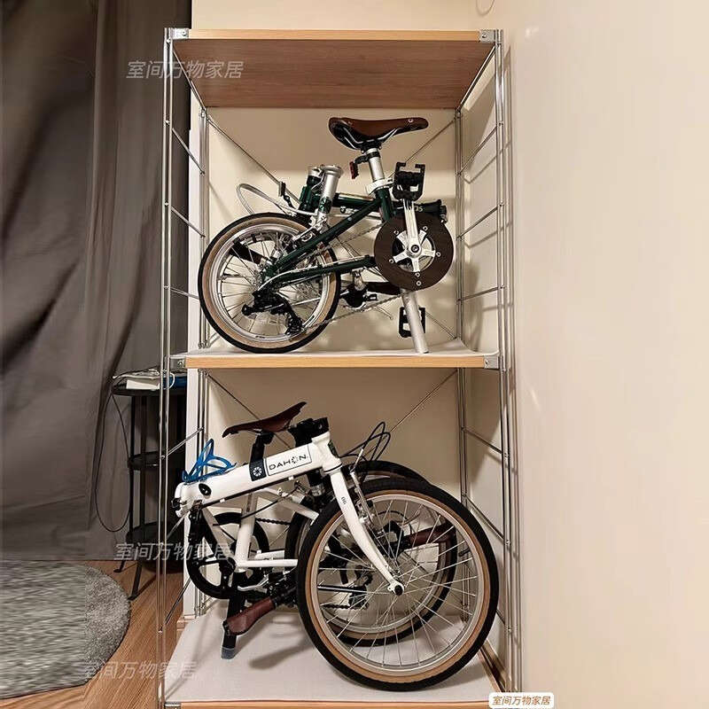 Bicycle Storage Rack Display Cabinet Folding Parking Garage Small