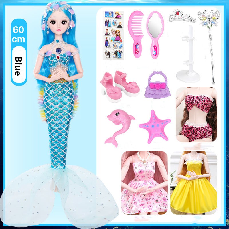 利Búp bê Barbie nàng tiên cá 60cm