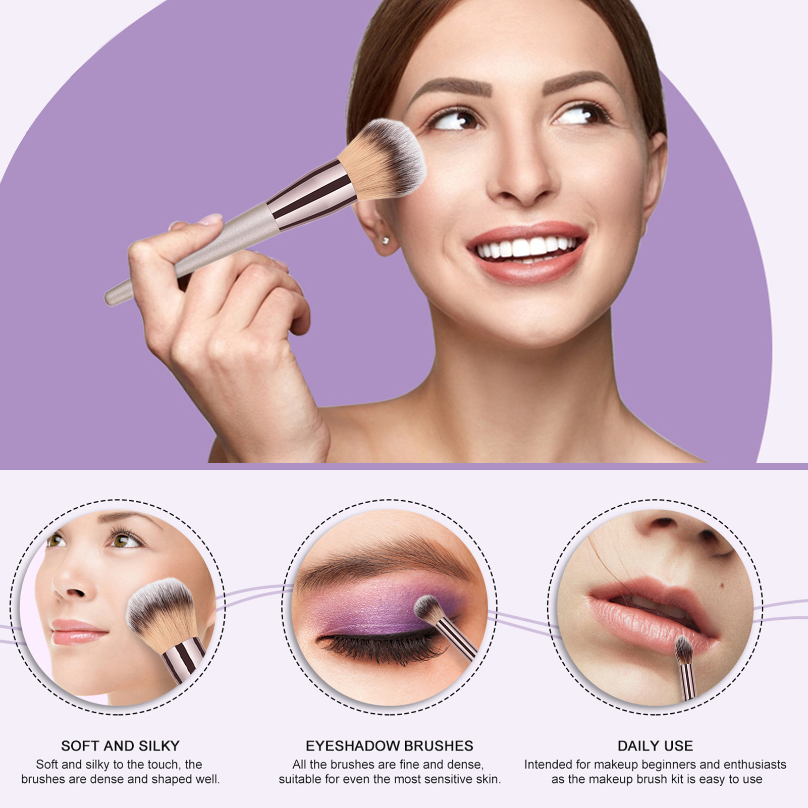 Zhixin cọ tán trang điểm Bộ cọ trang điểm cho người mới bắt đầu trang điểm đầy đủ bộ cọ trang điểm cho kết quả chuyên nghiệp 10/14 pcs mềm Nylon lông cho phấn mắt đỏ mặt và nhiều hơn nữa dụng cụ làm đẹp đa chức năng