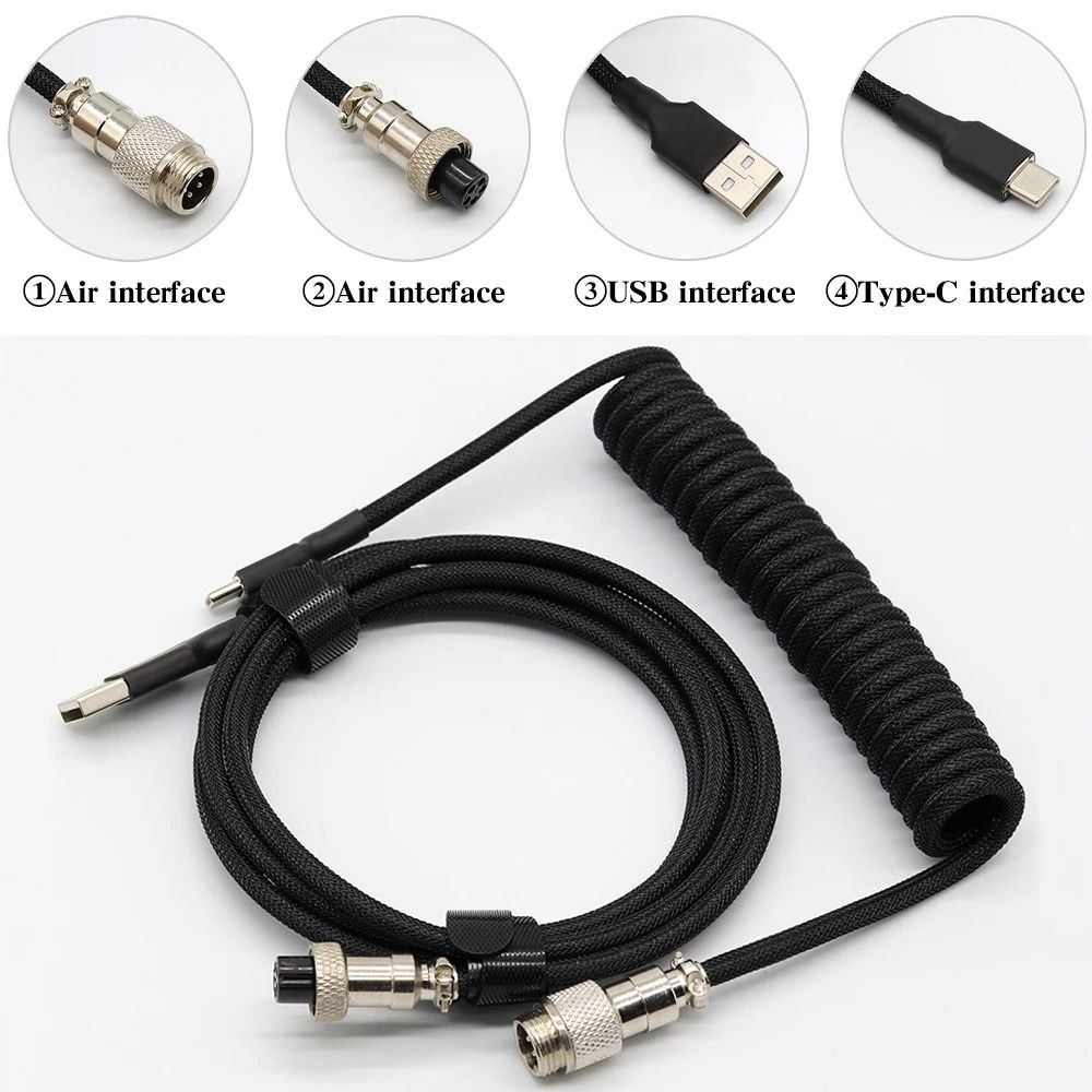 Ancest Bàn phím mặt bàn phụ kiện cổng USB Bàn phím chơi game sợi bện Bàn Phím Cơ Dây Loại C Cáp USB Bàn Phím Cơ Cáp bàn phím Dây cáp xoắn