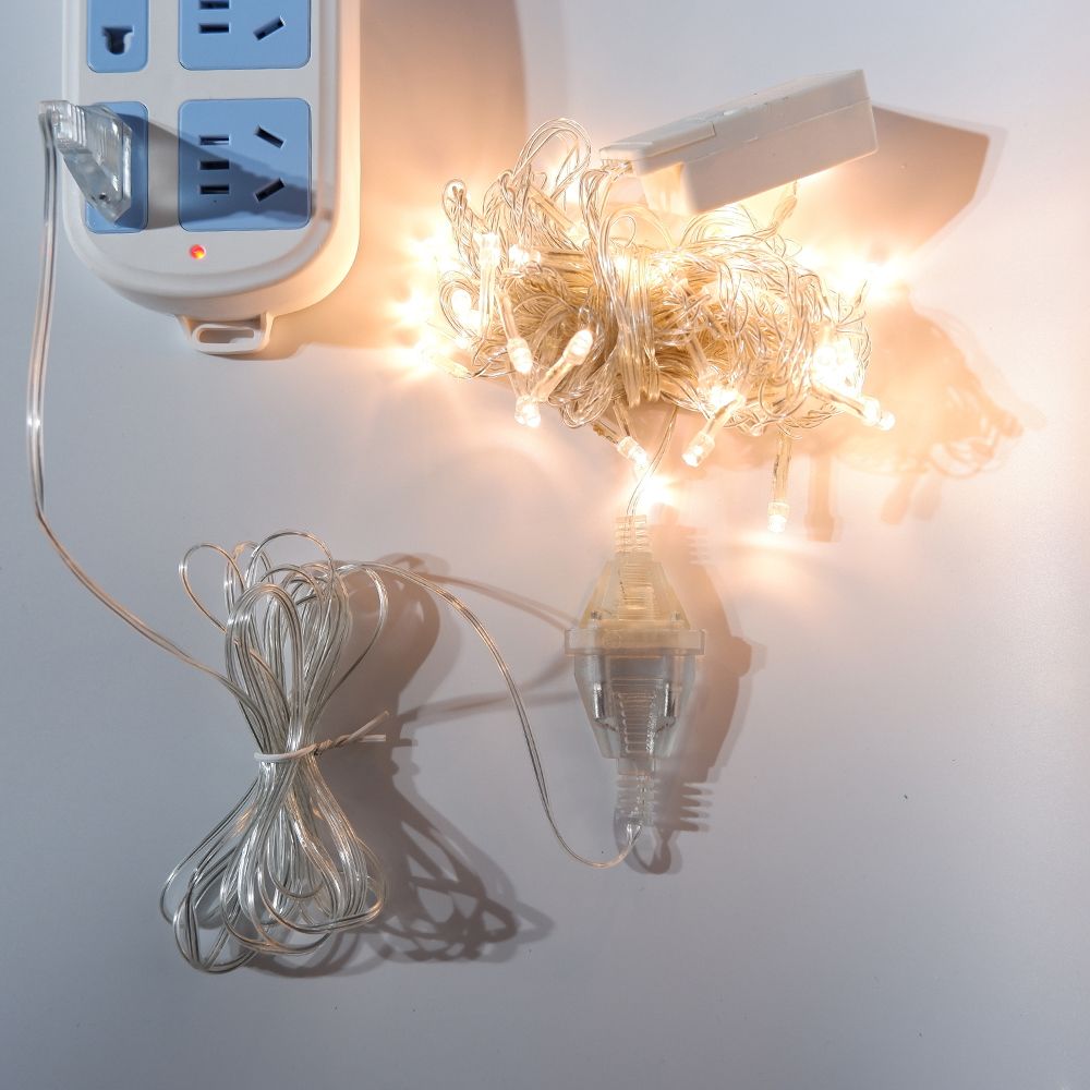 XIUZH036 Standard EU Plug Christmas Lights LED String Light Cable Plug 3M 5M Transparent Extension Cable Extender Wire Power Extension Cord Light String Extension Cord