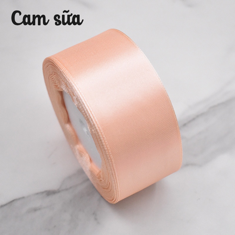 Cuộn 22 mét - Ruy băng lụa trơn bản 4cm dùng gói quà, thắt nơ trang trí sản phẩm DIY
