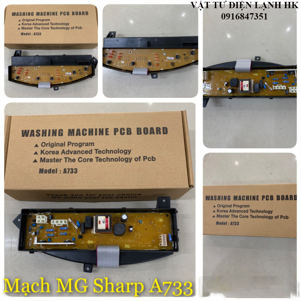 Bo mạch máy giặt sharp es-q750ev - es-q755ev cửa trên lồng đứng mg a733 pcb mới