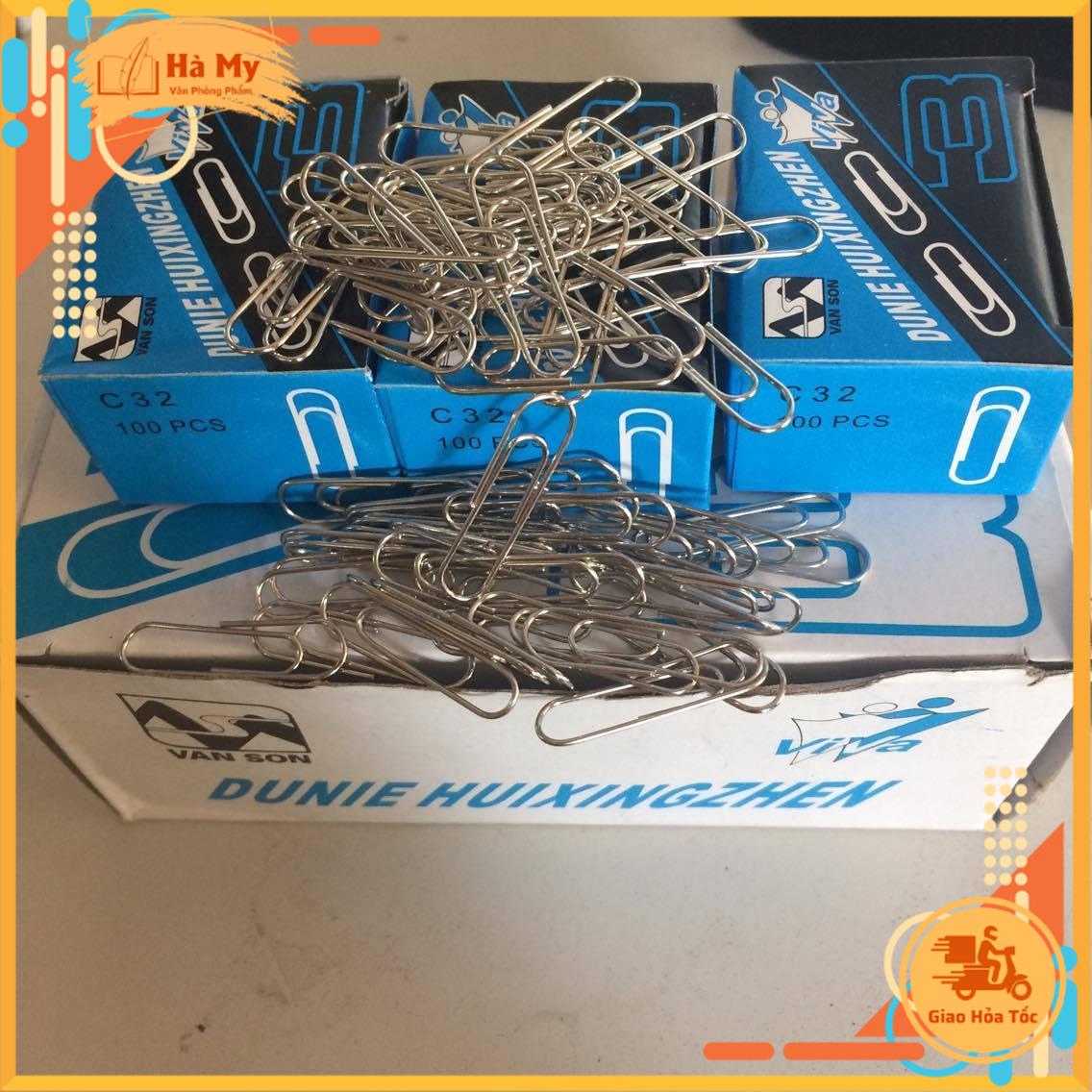 Combo 10 Hộp Kẹp Giấy C32 Đầu Tròn Tiện Lợi Nhỏ Gọn