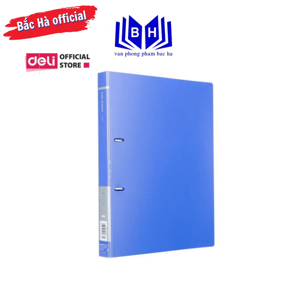 File còng nhẫn/ bìa nhẫn 2 càng a4 deli 5383 - xanh dương
