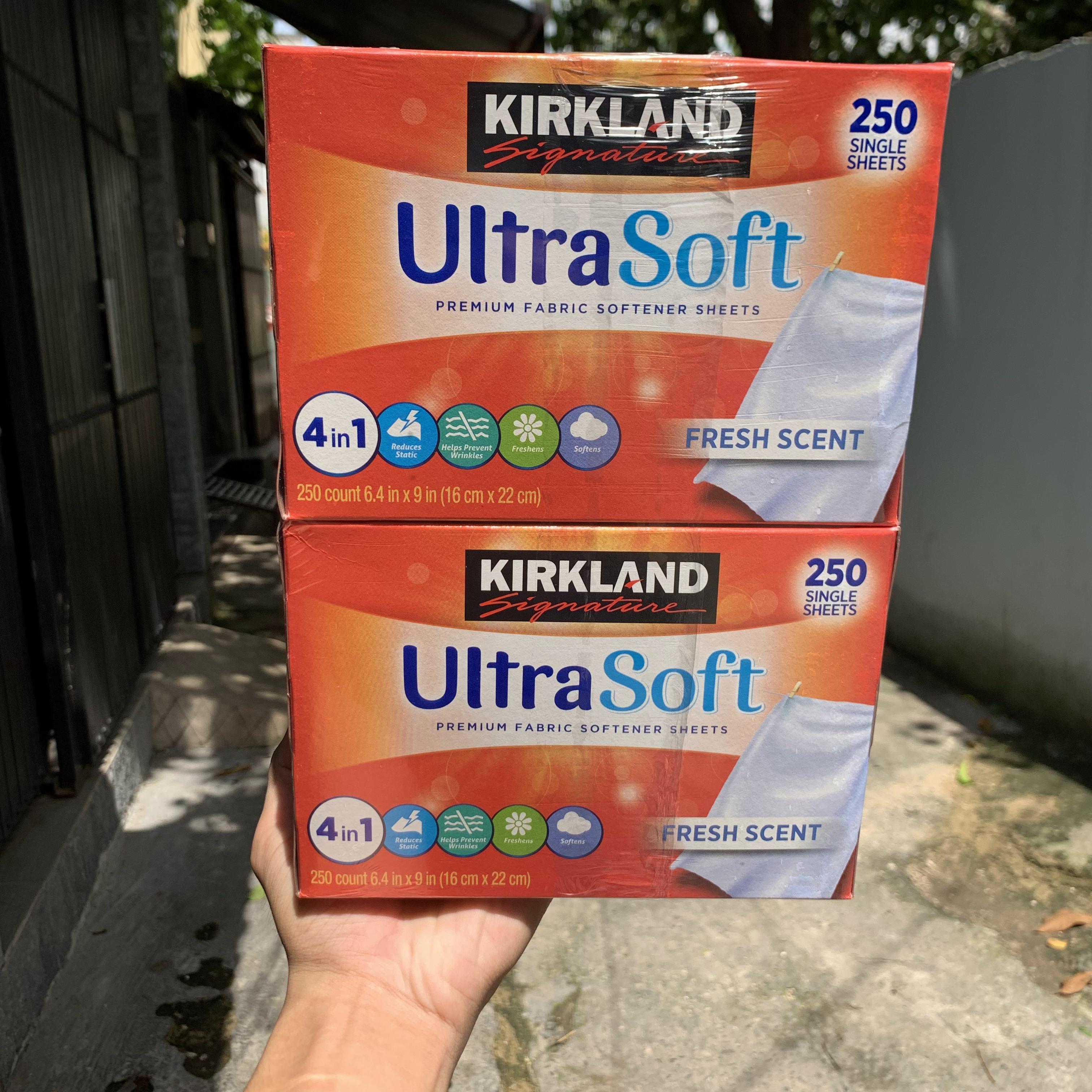 Giấy thơm quần áo Kirkland Ultra Soft hộp 250 tờ chống nhăn vải khi sấy, hạn chế tĩnh điện vào mùa khô