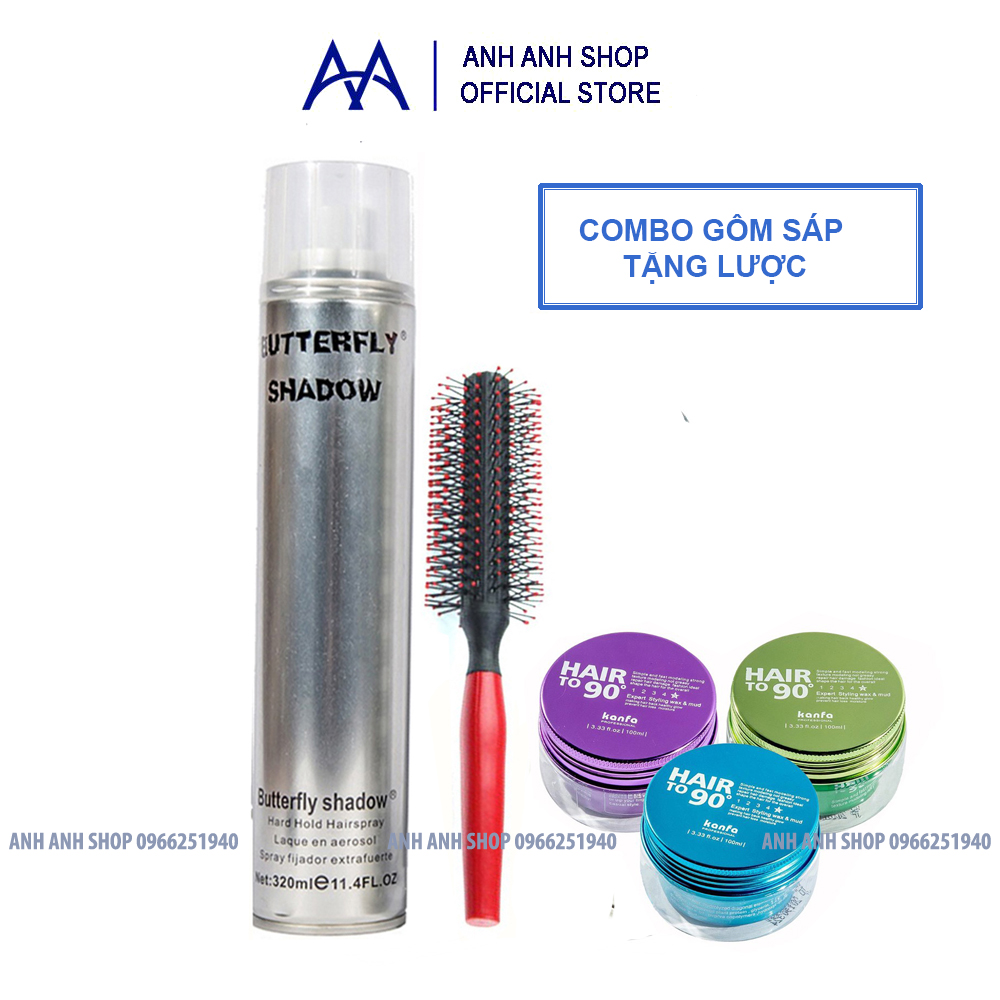Combo Gôm chính hãng Shadow 320ML và Sáp Vuốt Tóc Kanfa