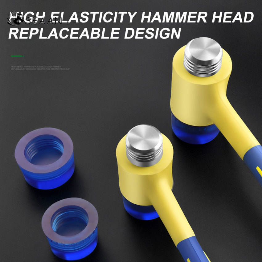 1 hai đầu cài đặt búa, 25mm 30mm Búa cao su với tay cầm cao su, có thể tháo rời cách điện cài đặt búa