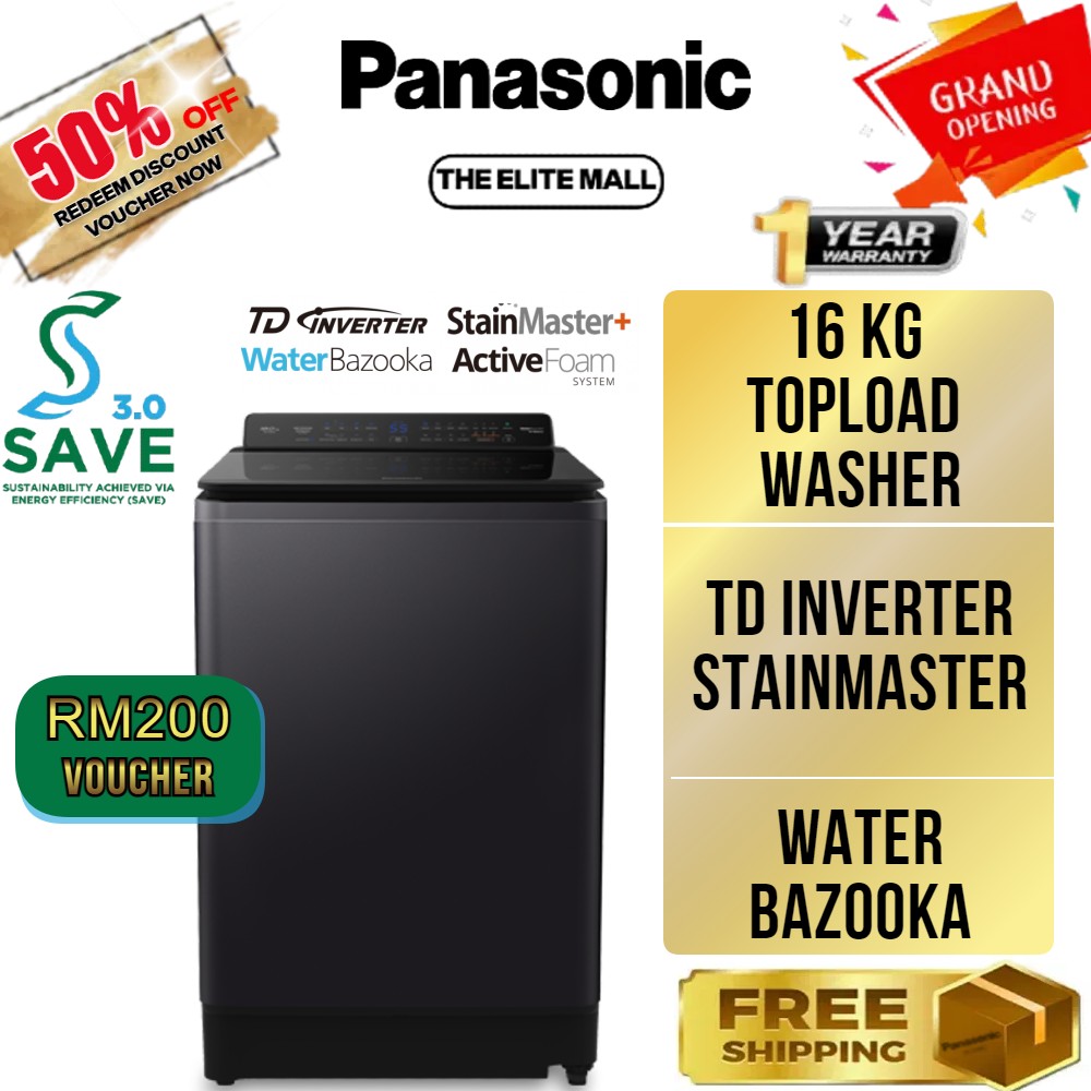 PANASONIC NAFD16V1 (16KG) TOP LOAD WASHER ECONAVI STAINMASTER+