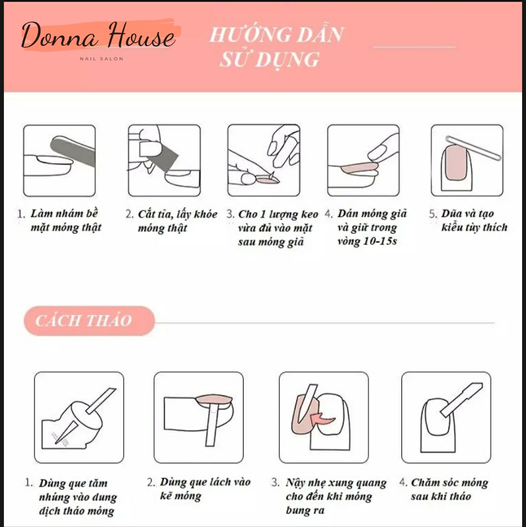 Combo 05 miếng keo dán móng tay 2 mặt 24 móng/miếng