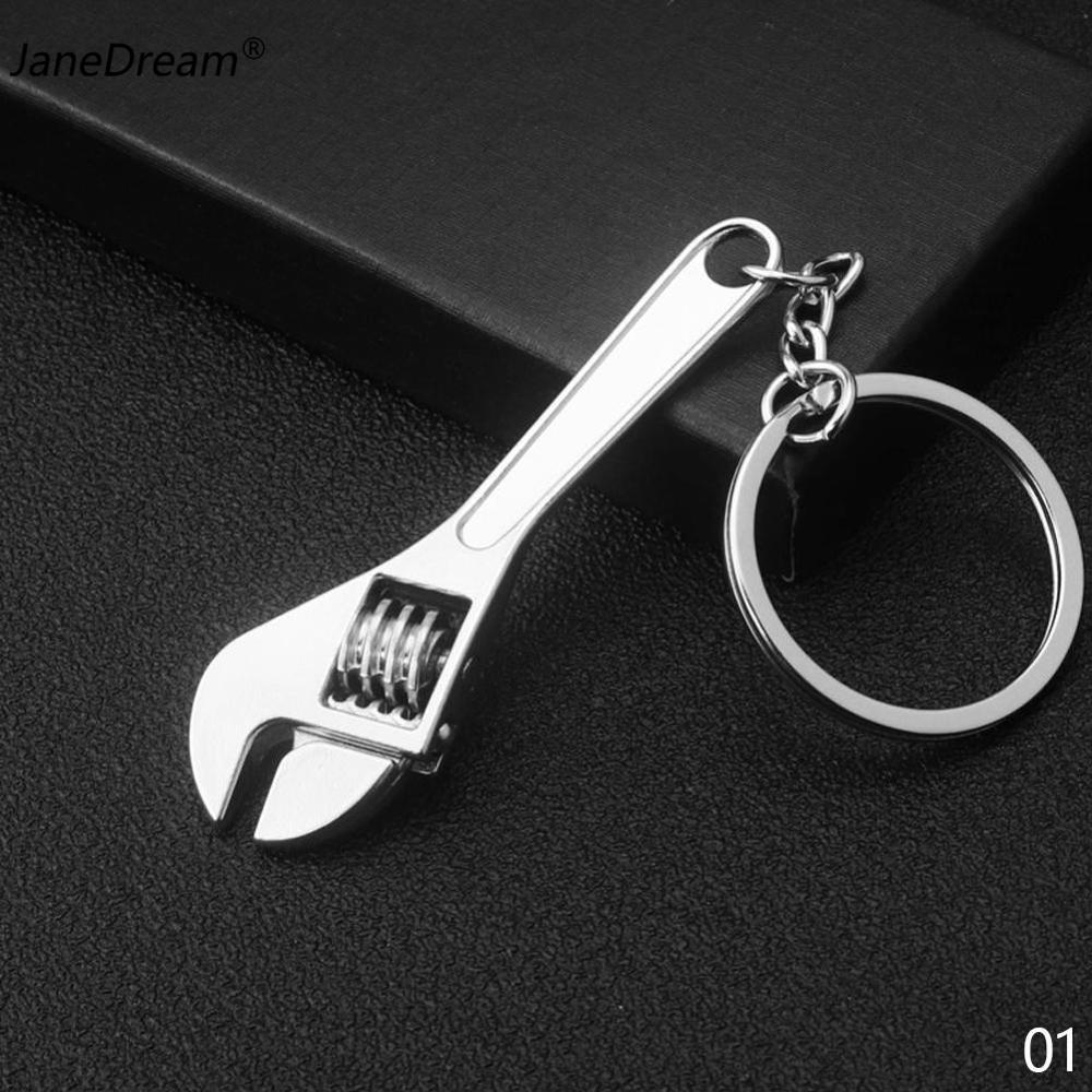JaneDream Creative Tools Keychains For Men Car Bag KeyRing Portable Mini Utility Pocket Clasp Ruler Wrench Pliers Shovel Key Rings Combination Tool Gifts
