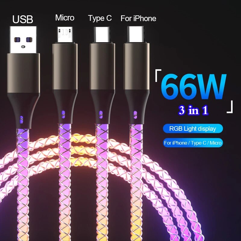 NEW%2066W%206A%20RGB%20Lights%20Fast%20Charging%20USB%20Type%20C%20Cable%20For%20Xiaomi%20POCO%20Samsung%20Huawei%20Phone%20Accessories%20For%20iPhone%20Car%20USB%20Charge%20Cord%20-%20Image%202