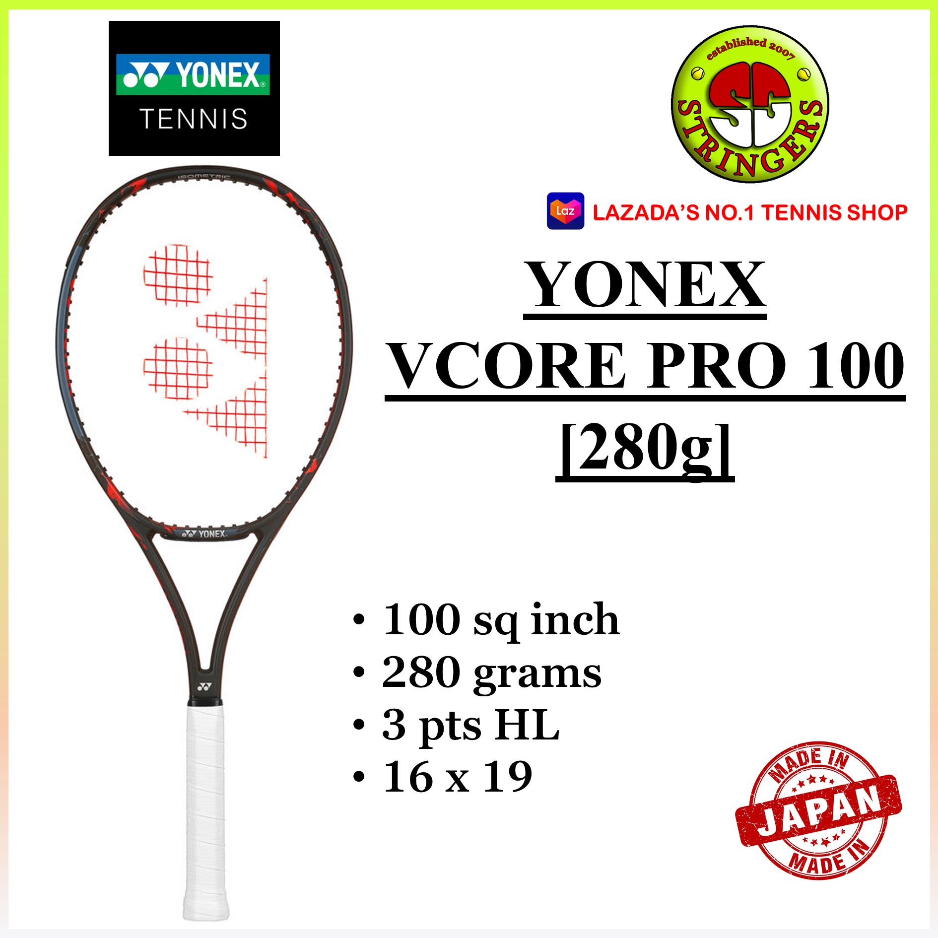 Yonex Vcore Pro 100 LG [280g] Tennis racket | Lazada Singapore