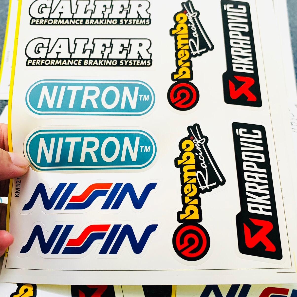 Bộ Tem 10 Nhãn Sticker Dán Xe Nhiều Vị Trí Siêu Đẹp
