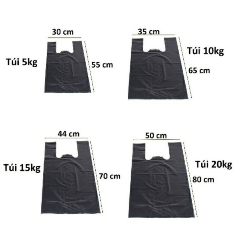 1kg túi bóng đen đựng rác, gói hàng