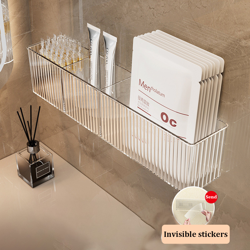 Shelf storage rack Bathroom shelf Acrylic material Rack rack Drainable storage rack Punch-free wall hanging rack Wall hanging storage rack