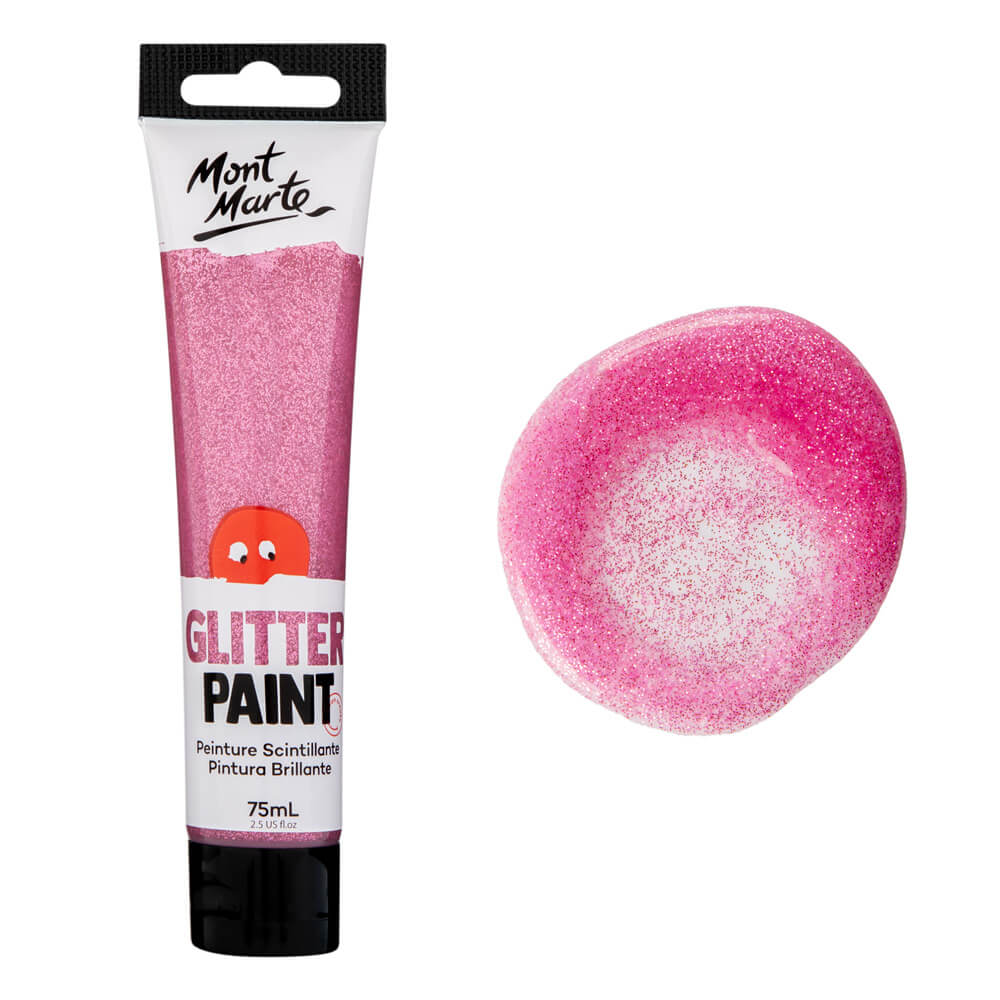 Mont Marte Glitter Paint 75ml-Pink.