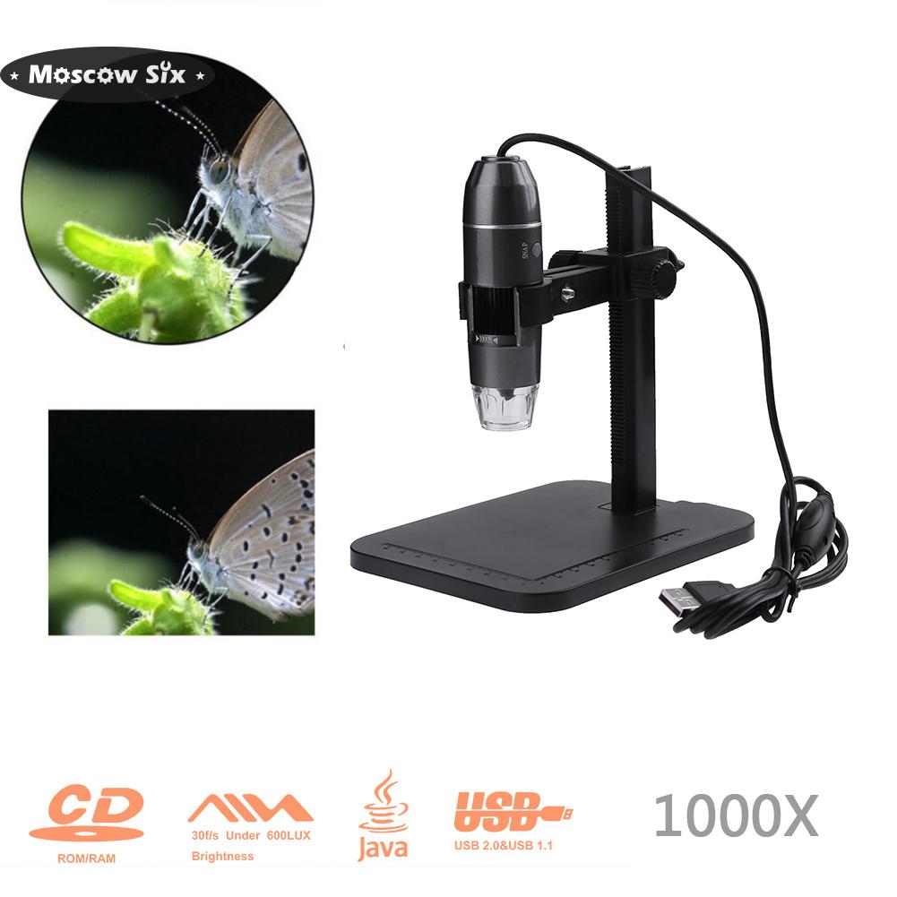 Digital 8led usb2.0 2mp 1000x zoom microscope handheld biological endoscope
