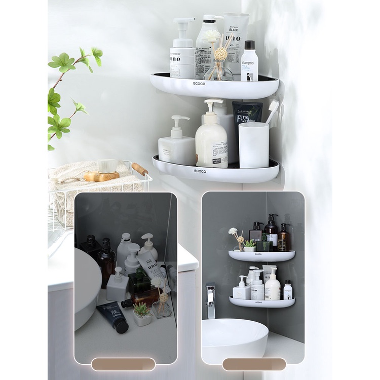 Kệ Góc Đa Năng Dán Tường Để Đồ Nhà Tắm Ecoco E2030