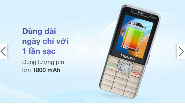 Điện thoại Masstel IZI 55 4G (Chính hãng, bảo hành 12 tháng)