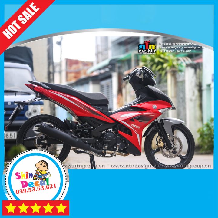 Tem rời dán xe exciter 150 mẫu zin mx king đỏ xám đen