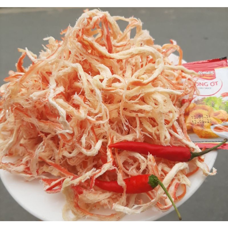 Mực xé sợi hấp nước dừa hộp 250gr