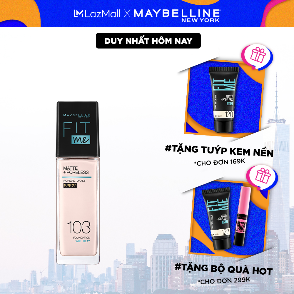 Kem Nền Mịn Nhẹ Kiềm Dầu Fit Me Maybelline New York Matte Poreless Foundation 30ml