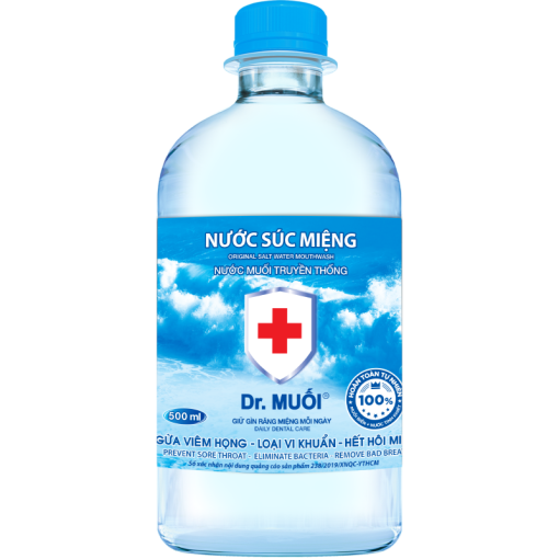 Nước Súc Miệng Loại Bỏ Vi Khuẩn, Ngừa Hôi Miệng Truyền Thống Chai 500ml - Dr. Muối
