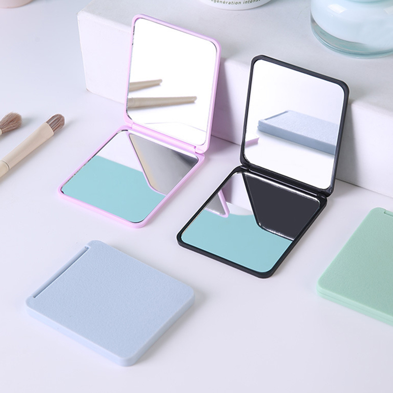 Plastic Folding Mirror Pocket Mini Portable Makeup Mirrors Travel Hand Small Mirror Vanity Foldable Compact Cosmetics Tools. 